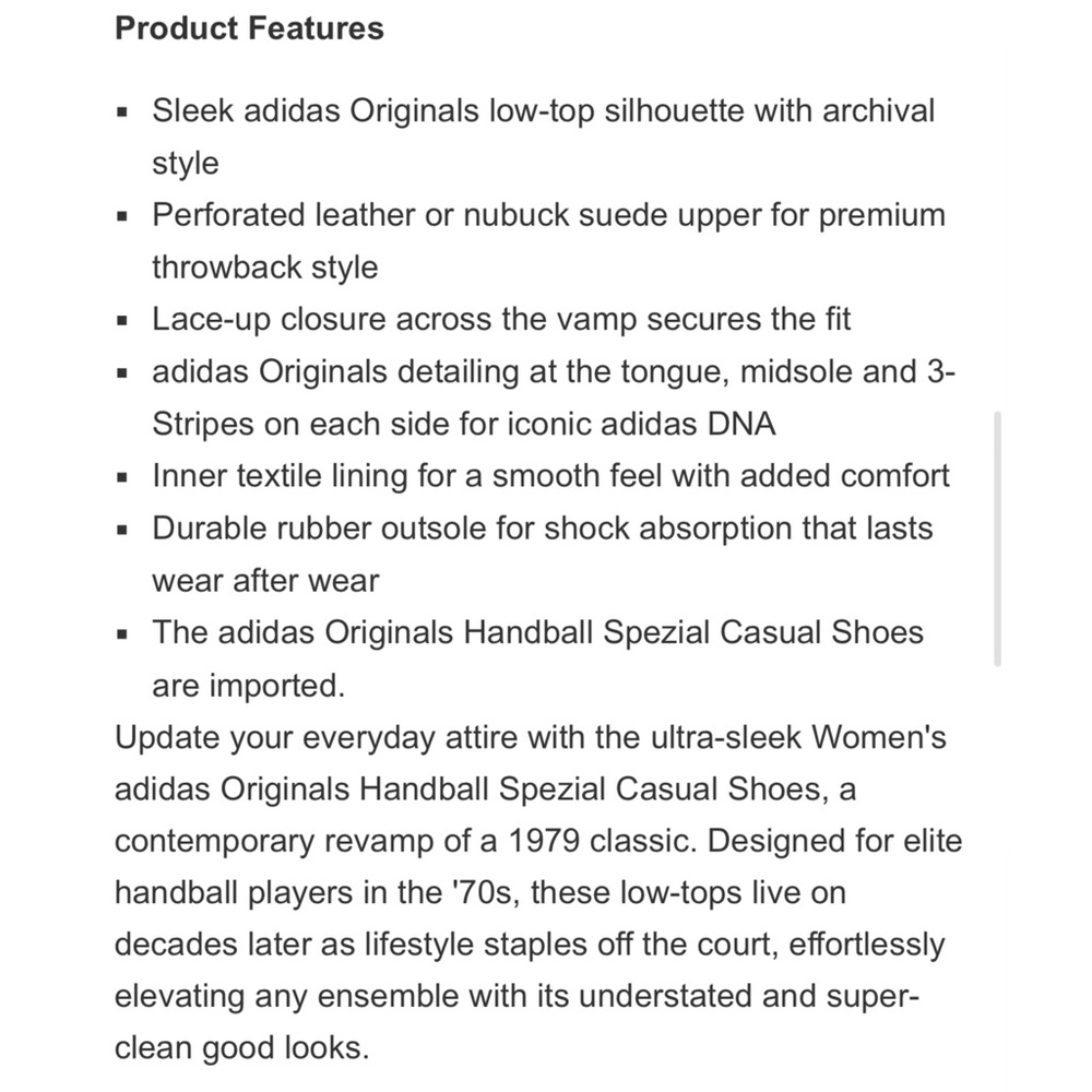 WOMEN'S ADIDAS ORIGINALS HANDBALL SPEZIAL SNEAKERS Off White/Collegiate Burgundy - Picture 8 of 8